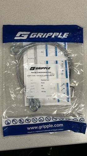 Gripple Express No 2 Wire Rope Suspension Kit 5ft Hook 100lb SWL