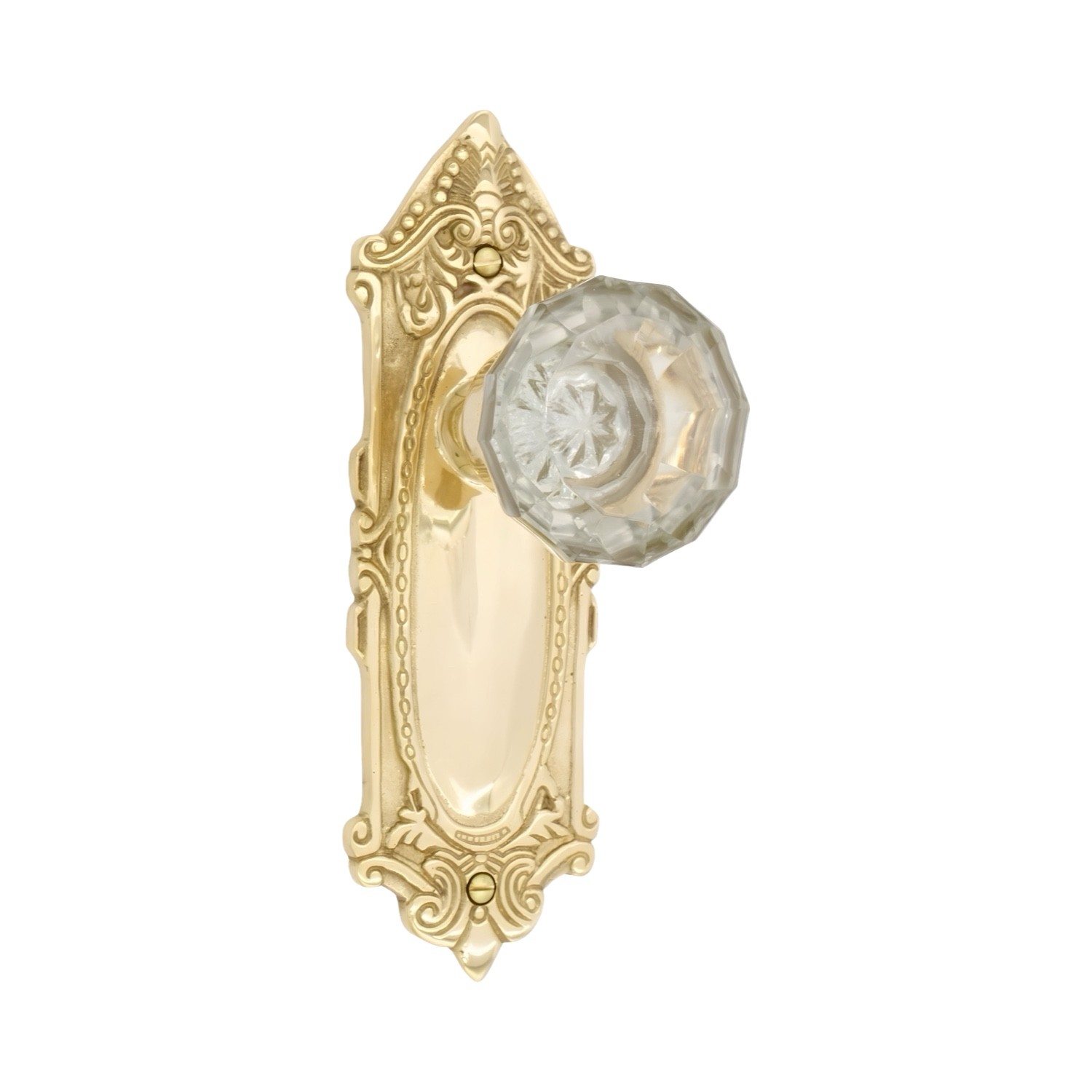 The Milford Passage Set in Polished Brass – 5 Door Knob Choices
