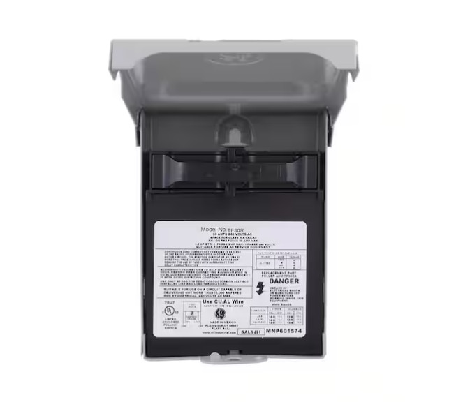 GE 30 Amp 120/240V Fused AC Disconnect, Outdoor Rated