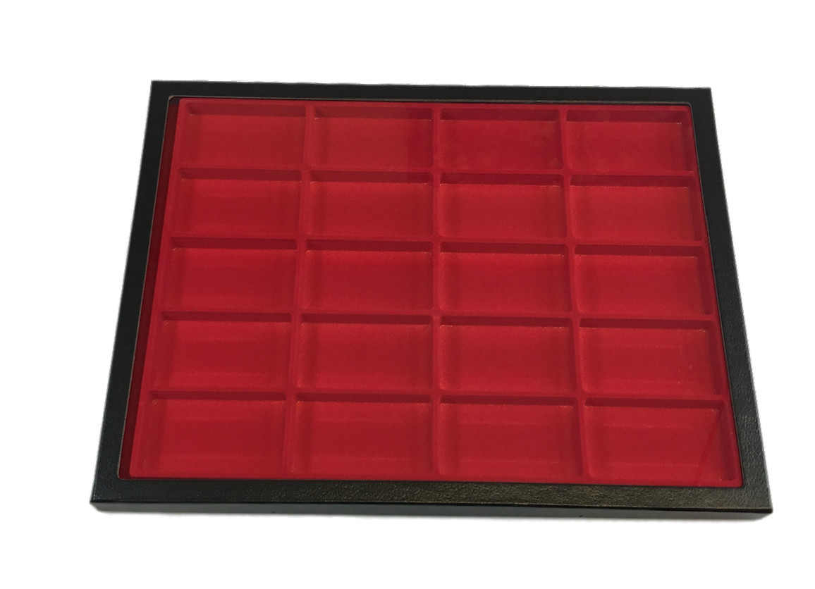 Riker Display Case 12 x 16 x 3/4″ with Flocked Trays for Jewelry, Coins, & More