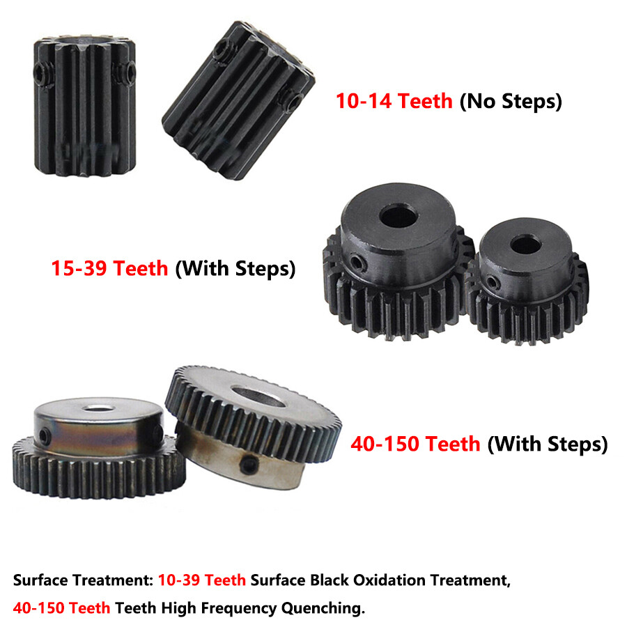 1 Mod 45# Steel Spur Gear 50-150T Bore 6mm-25mm Pinion Gear with Step Motor Gear