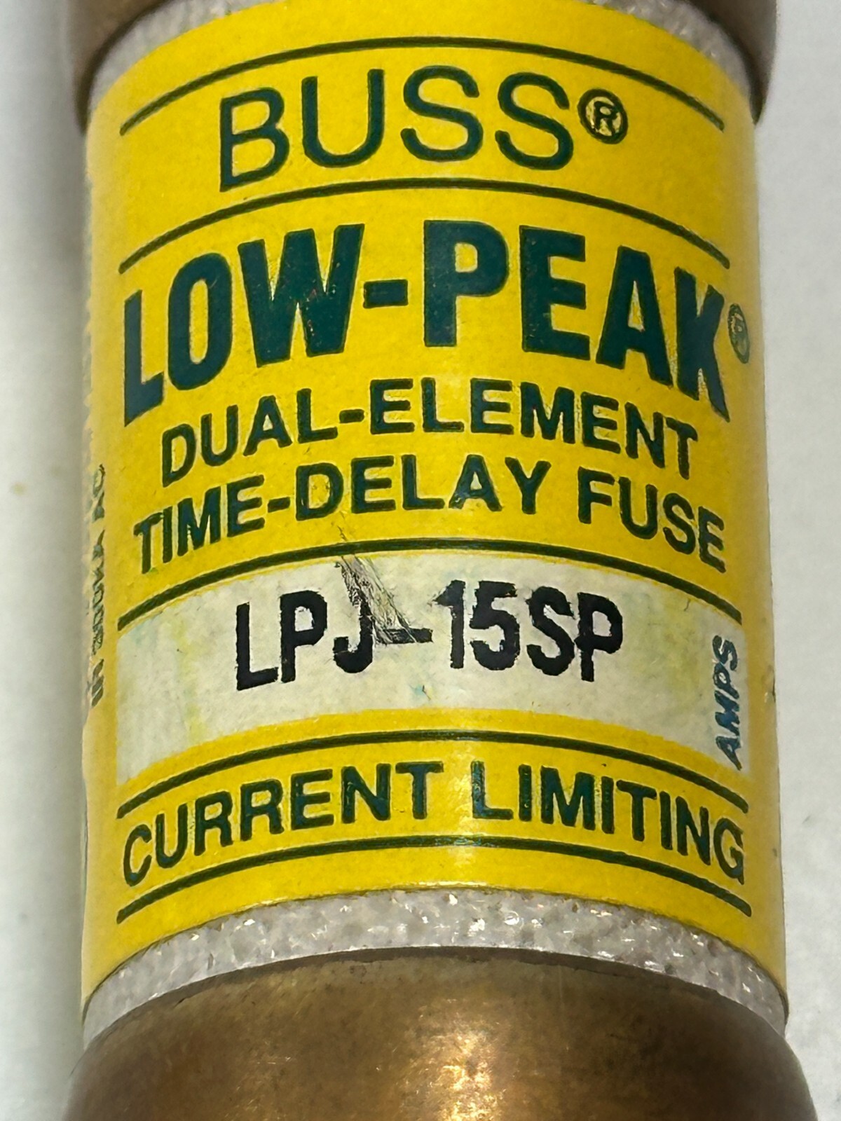 Bussmann LPJ-15SP Fuse Low Peak Dual Element Time Delay Type D 15A/600V