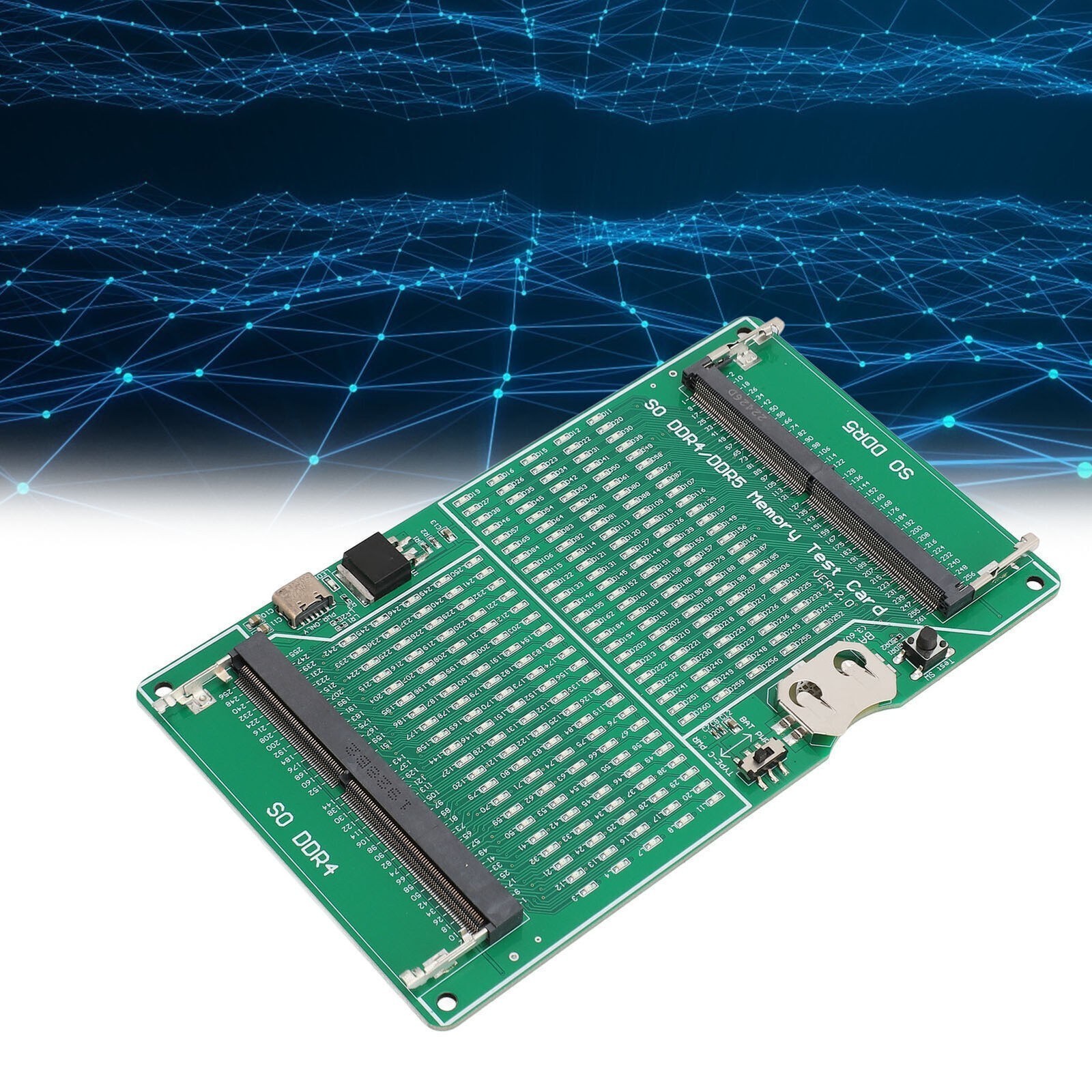 DDR4 DDR5 Memory Tester 2 in 1 Multifunctional Memory Slot Test Card with LED