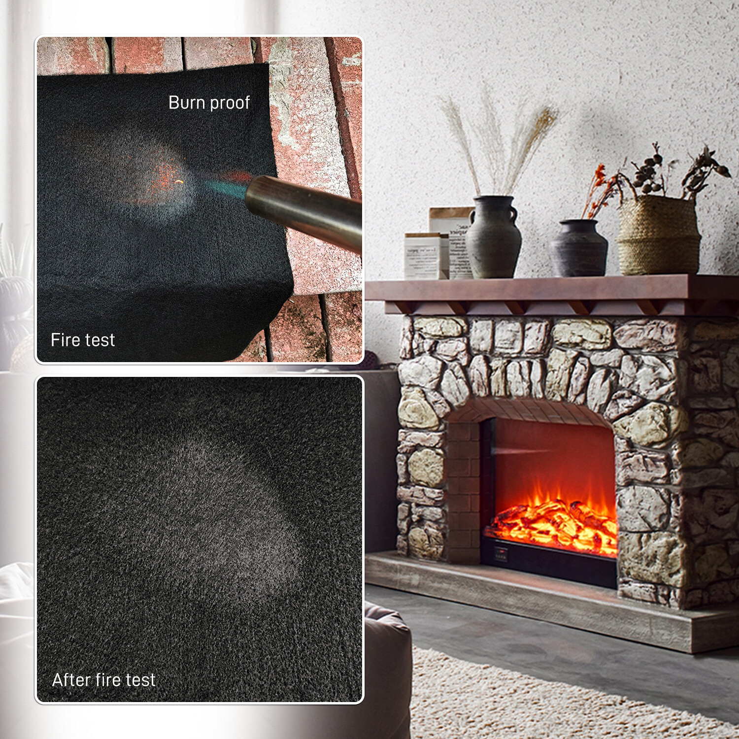 40″x40″ Welding Blanket Fireproof Flame Carbon Felt for Welders Retardant Fabric