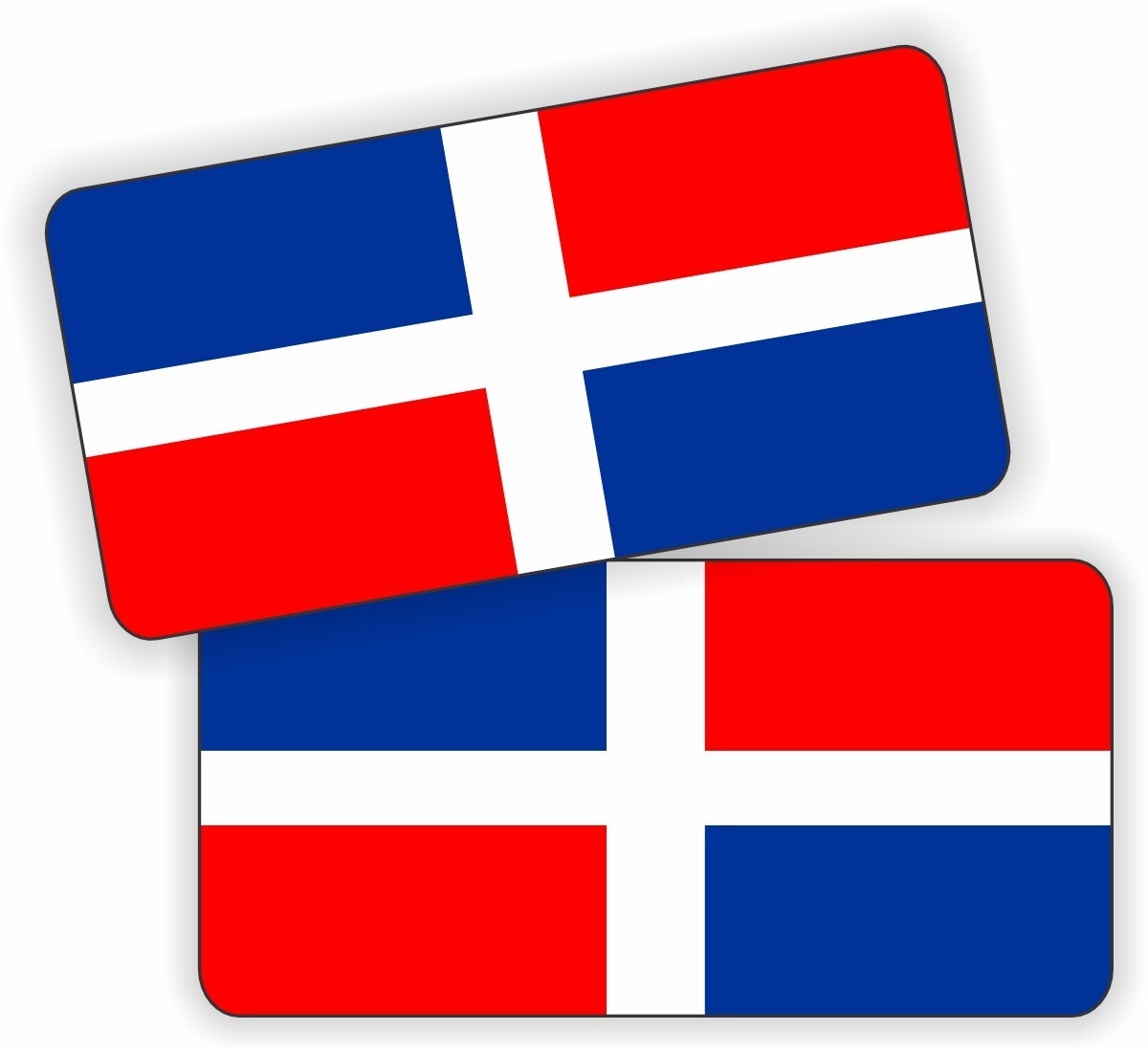 pair – 1″x2″ Dominican Republic Vinyl Flag Stickers Decals Flags Hard Hat Helmet