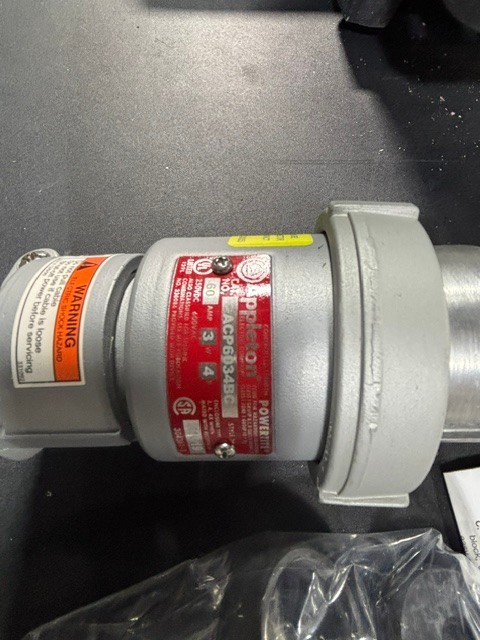 NEW Appleton ACP6034BC 60 Amp Powertite Plug 600V 3W 4P Clamping Ring NEMA 4X