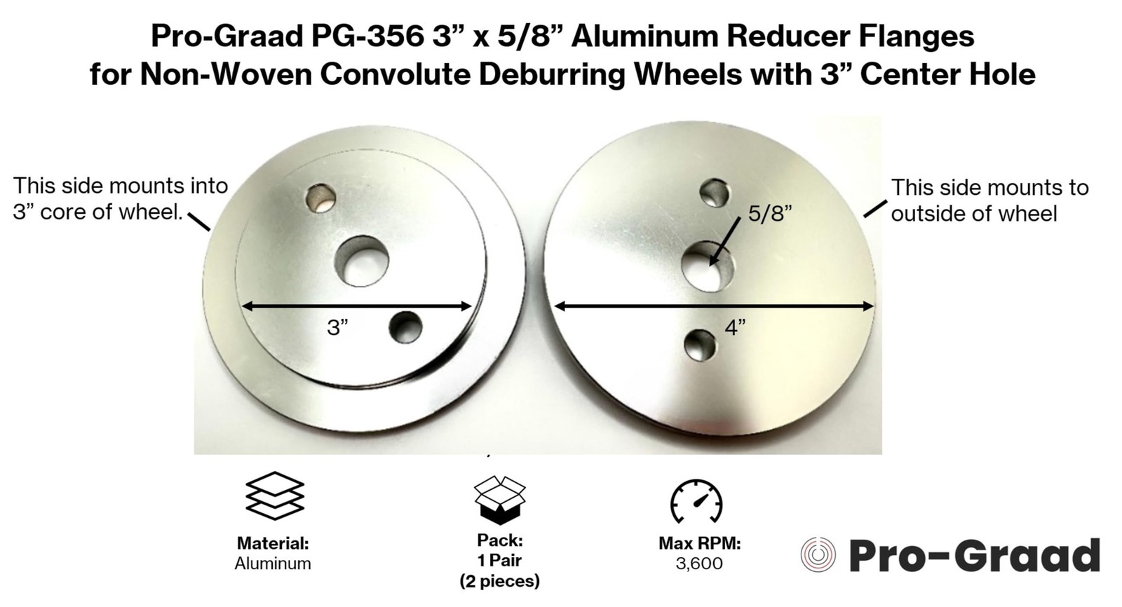 Pro-Graad PG-356 Aluminum Wheel Reducer Flanges