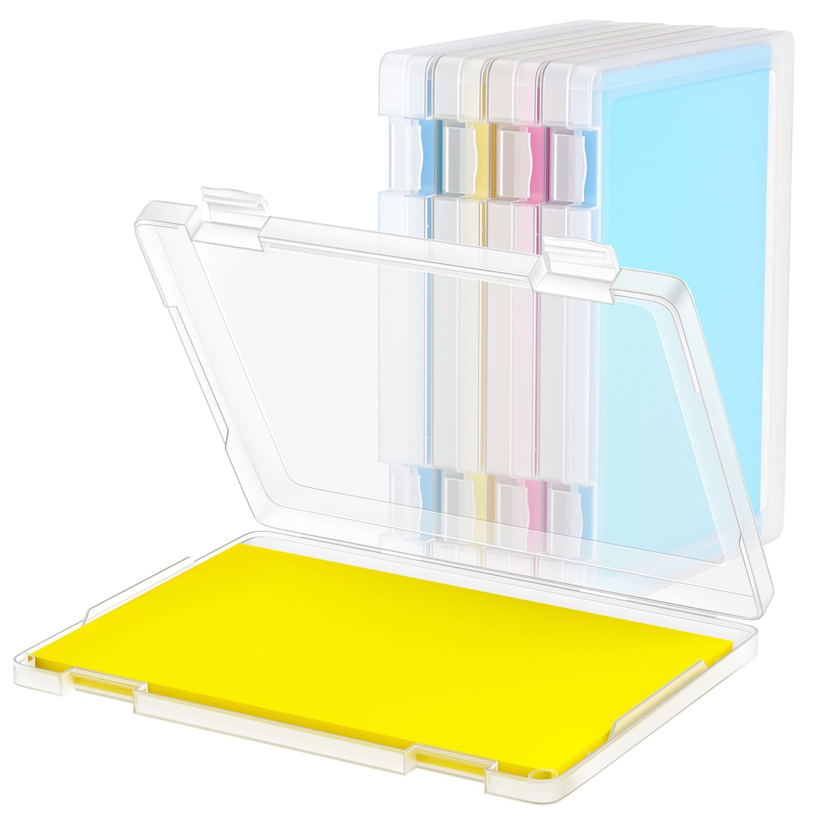 Transparent A4 File Paper Box Document Project Storage Container Case Holder