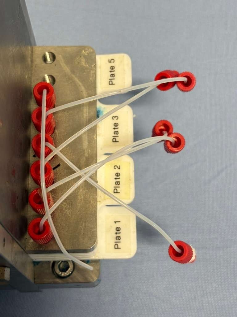 Multi-Plate Electrochemical Test Fixture for Flow Battery Fuel Cell Stack