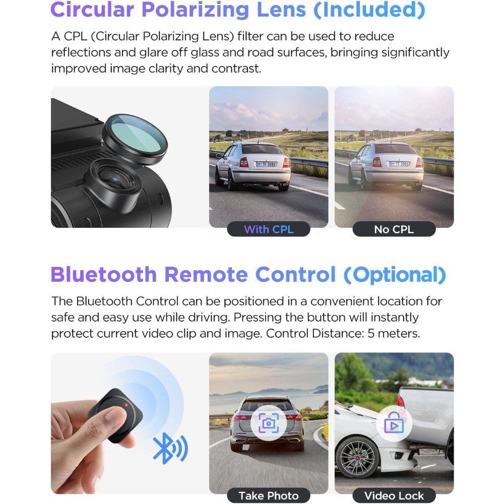 VIOFO A229 Pro 4K HDR Dash Cam, 4K+2K Front & Rear Dual-Channel Recording
