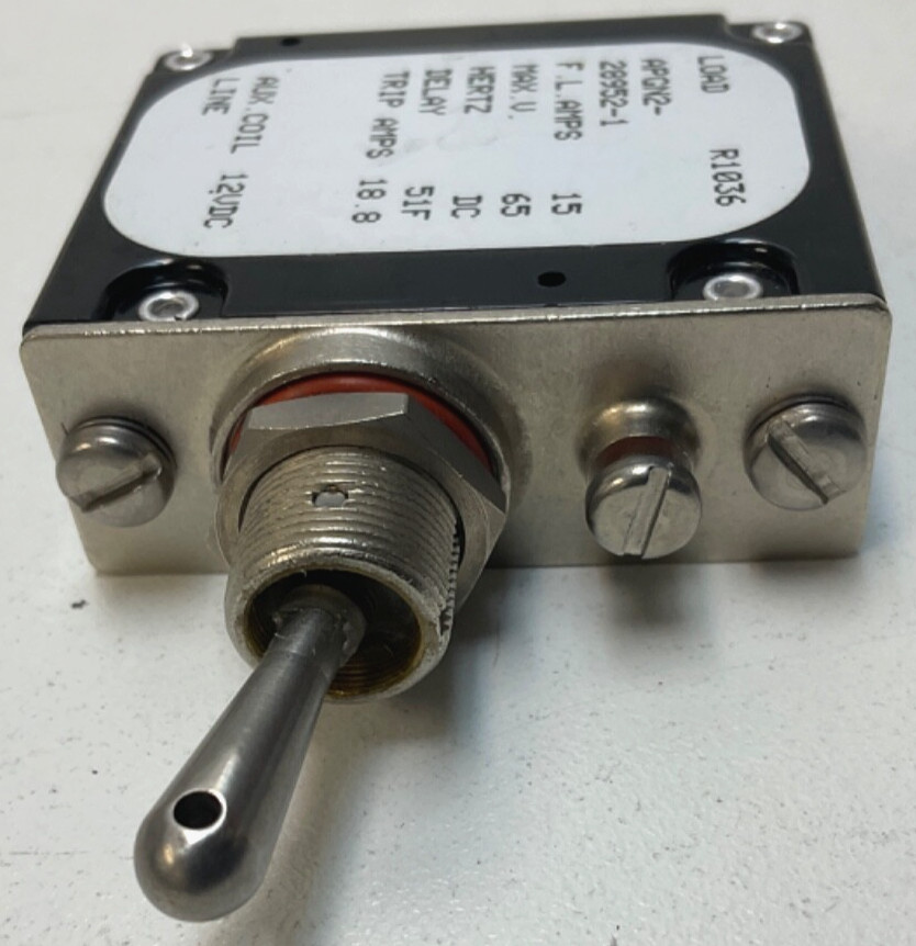 Lot of 5 NEW Sensata/Airpax 15A 65V-max APGN2-28952-1 DC Circuit Breakers