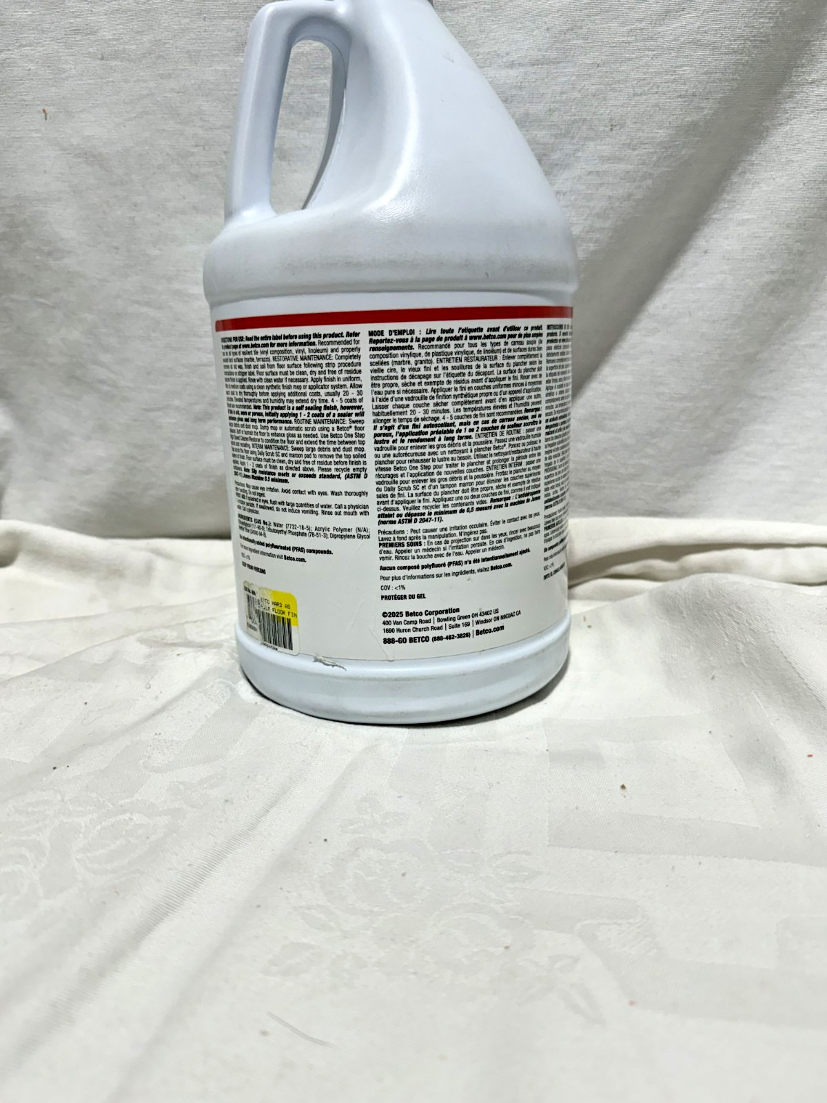 Betco Hard As Nails Floor Finish 1 Gallon Clear Acrylic Gloss Polish Wax 659 New