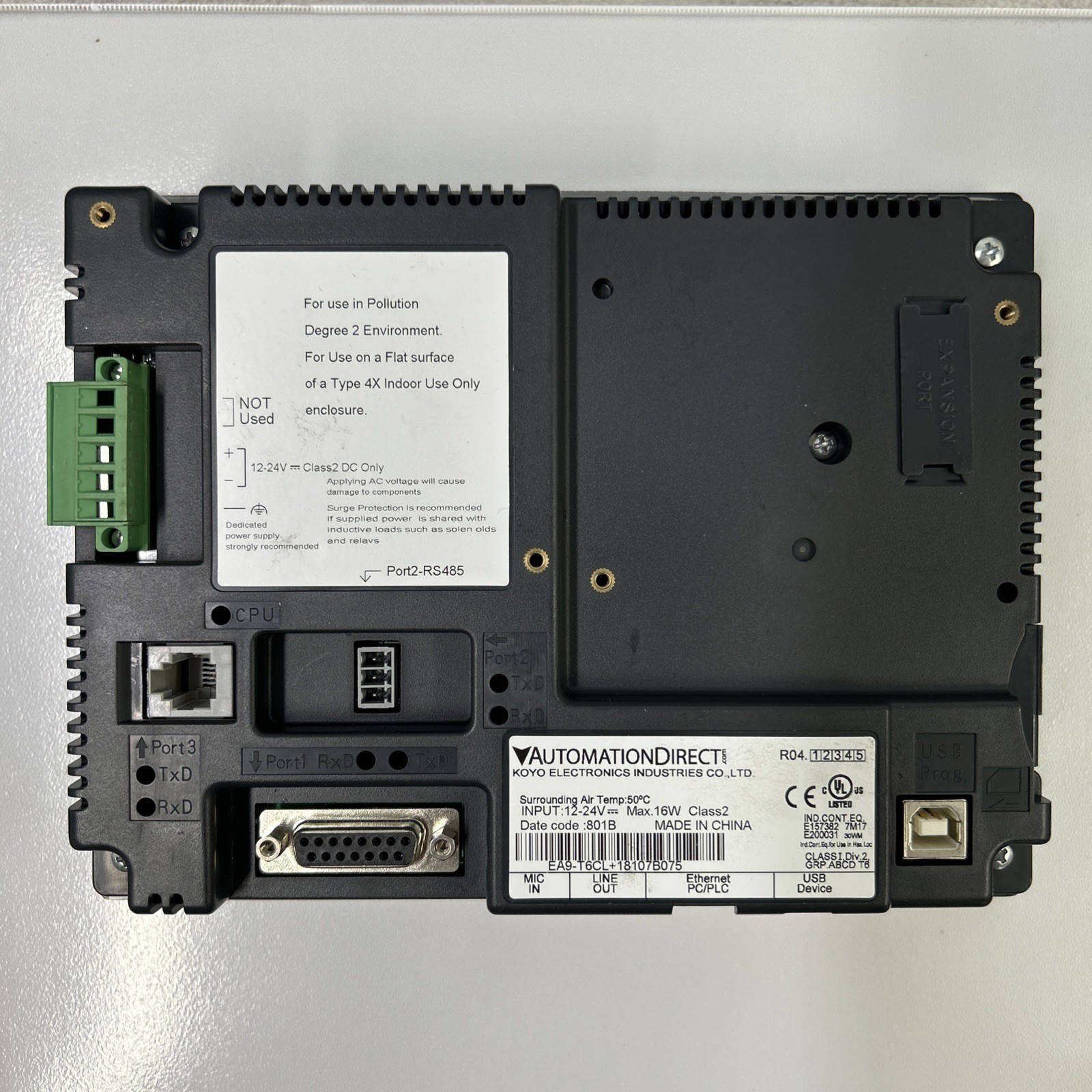 AutomationDirect EA9-T6CL HMI Touchscreen Operator Control Panel