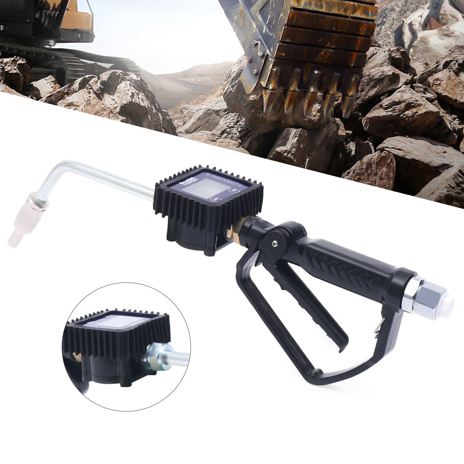 Air Operated Oil Transfer Pump Petrol Fluid Dispenser Control Valve Meter Gun US