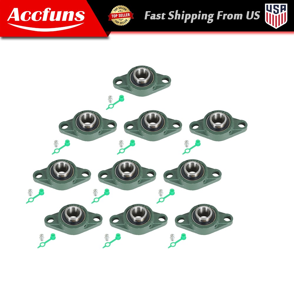 10PCS UCFL205-16 Pillow Block Flange Bearing 1″ Bore 2 Bolt Solid Base