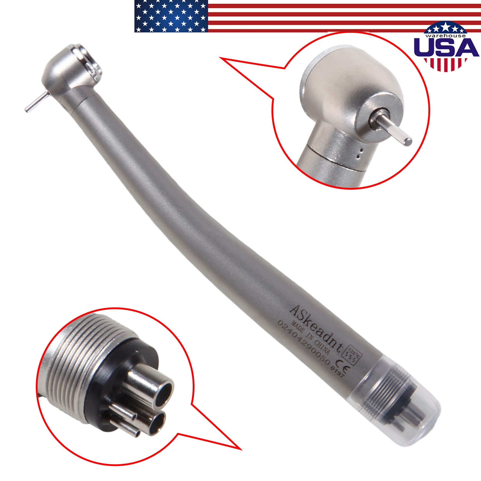 10 ASkeadnt NEW Dental High Speed HANDPIECES Fast Turbine Push Button 4-H