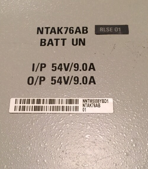 NORTHERN TELECOM NTAK76AB BATTERY BACKUP UNIT 54V 9AMP *NO BATTERIES* Case Only