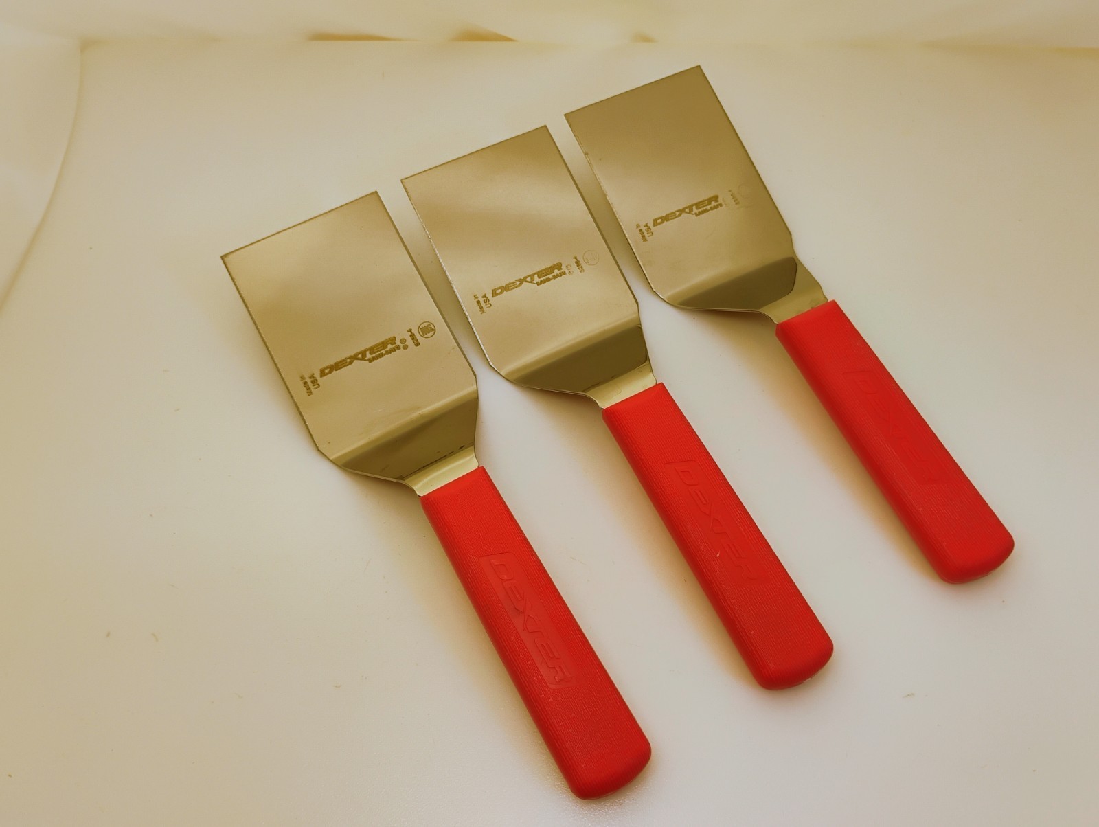 Dexter USA Set(3) 4X3 Spatulas Server Turners Grill Griddle S286-4 Stainless Red