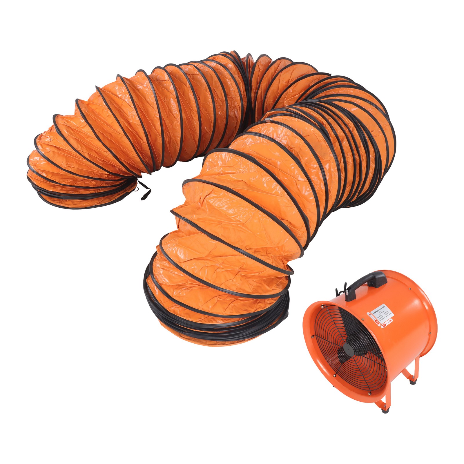 16 Inch Industrial Portable Blower Fan 33 FT Duct Hose 1125W 3000CFM 1450RPM