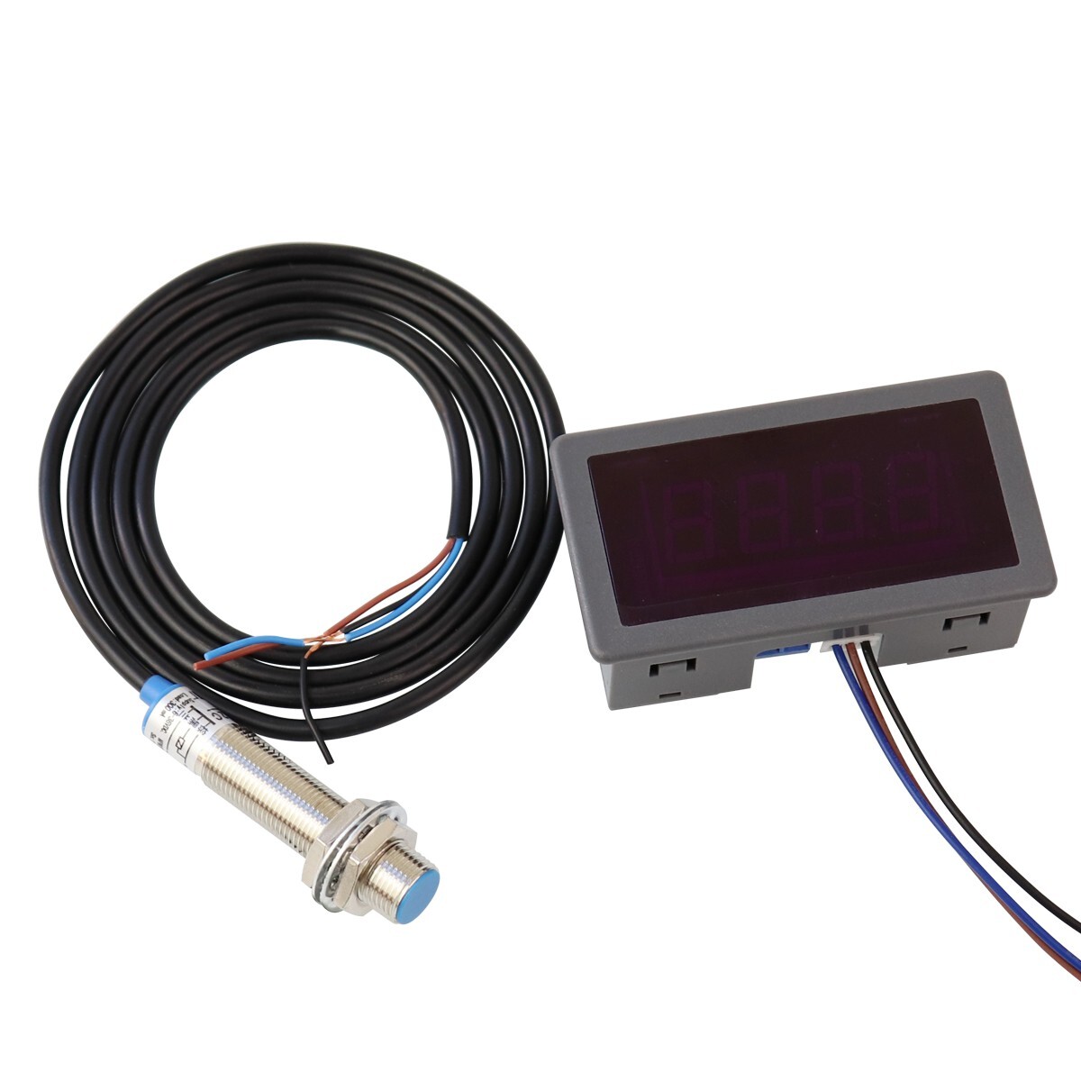 AC 110V 220V Digital Led Motor Speed Tachometer RPM 10-9999 Hall Meter Gauge