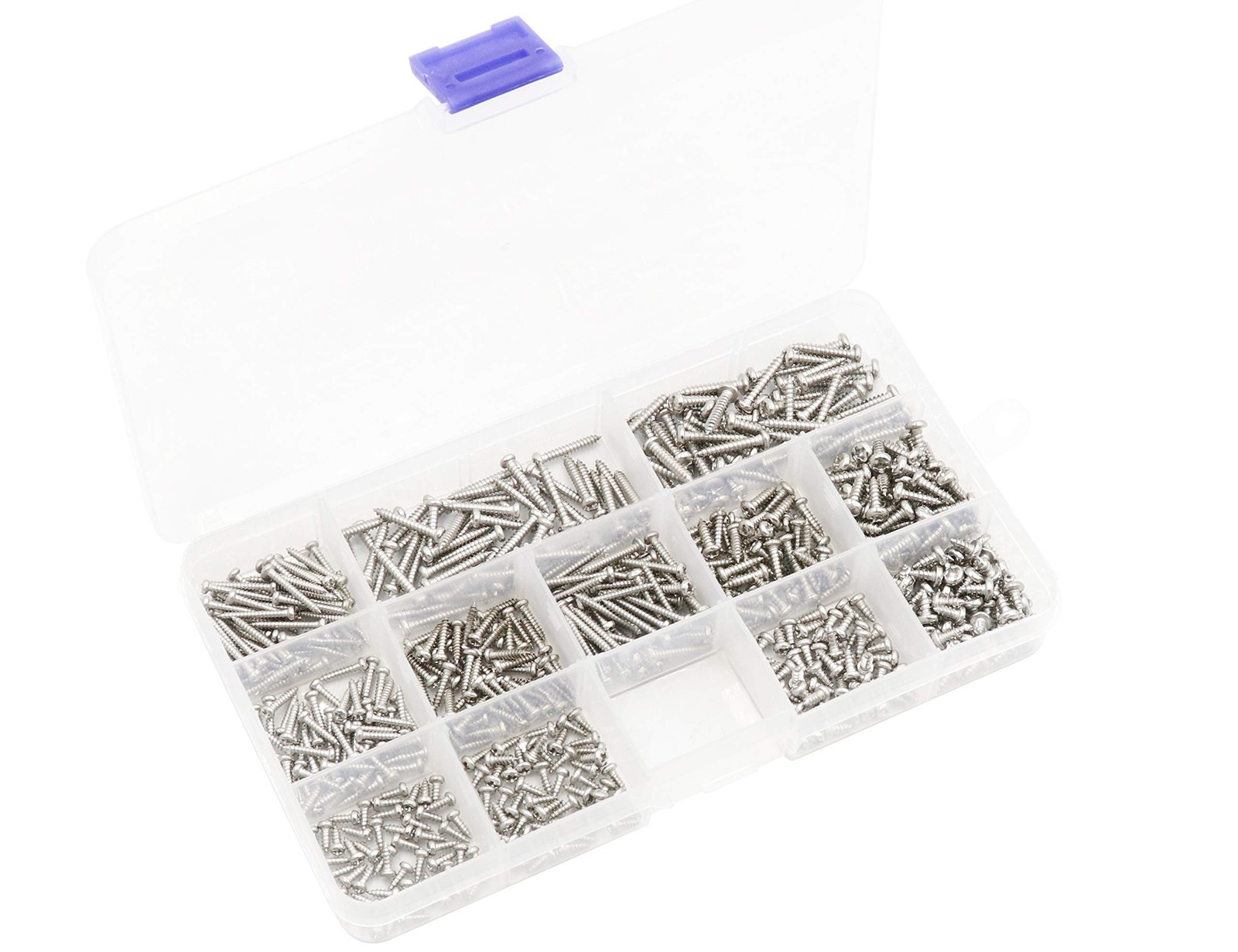 600pcs M2, M2.2, M2.6, M3 Pan Head Self-Tapping Sheet Metal Screw Assortment …