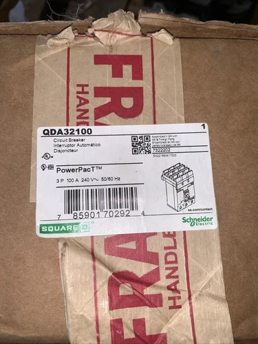 NEW QDA32100 SQUARE D 3POLE 100AMP 240V CIRCUIT BREAKER NEW