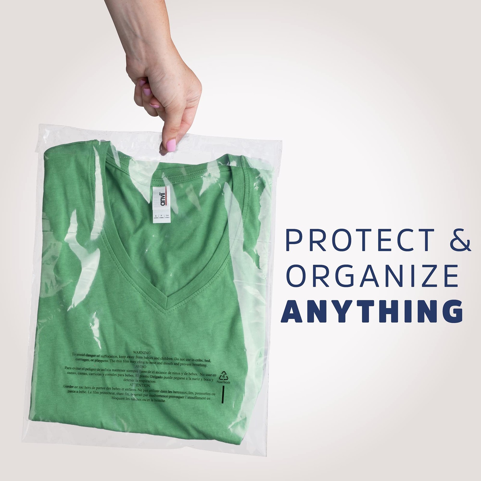 GPI – Pack of 100 8″ X 10″ Clear Self Seal Poly Bags, 1.5 x 10″, 100
