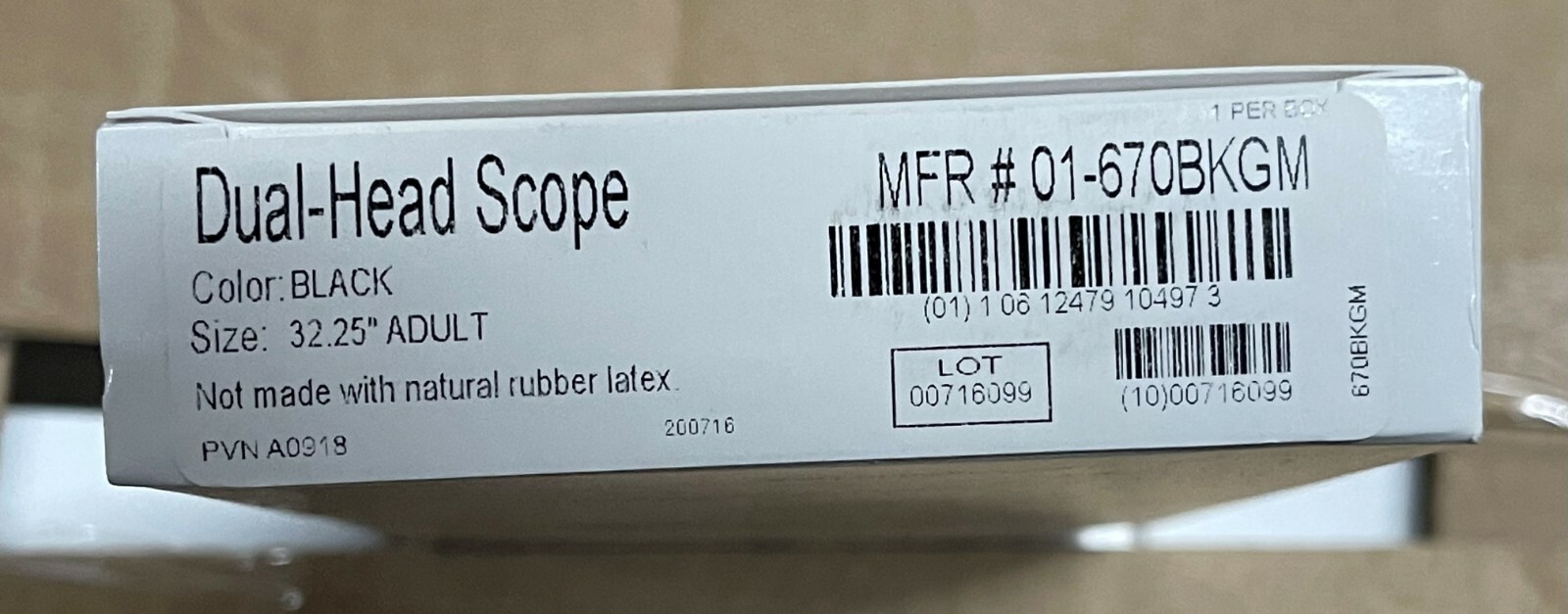 Mckesson Stethoscope Dual-Head Scope, Size 32.25 Adult, Black, Part # 01-670BKGM