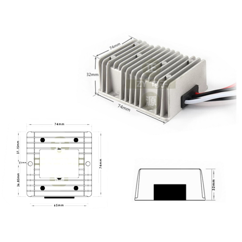 Power Converter Regulator DC 24V 36V 48V Step-Down to DC 12V 120W 10A Waterproof