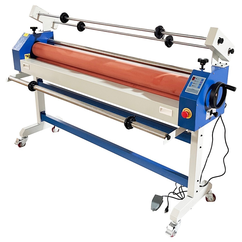51in Semi-auto Cold Laminator Cold Roll Laminating Machine withSelf-Removing110V