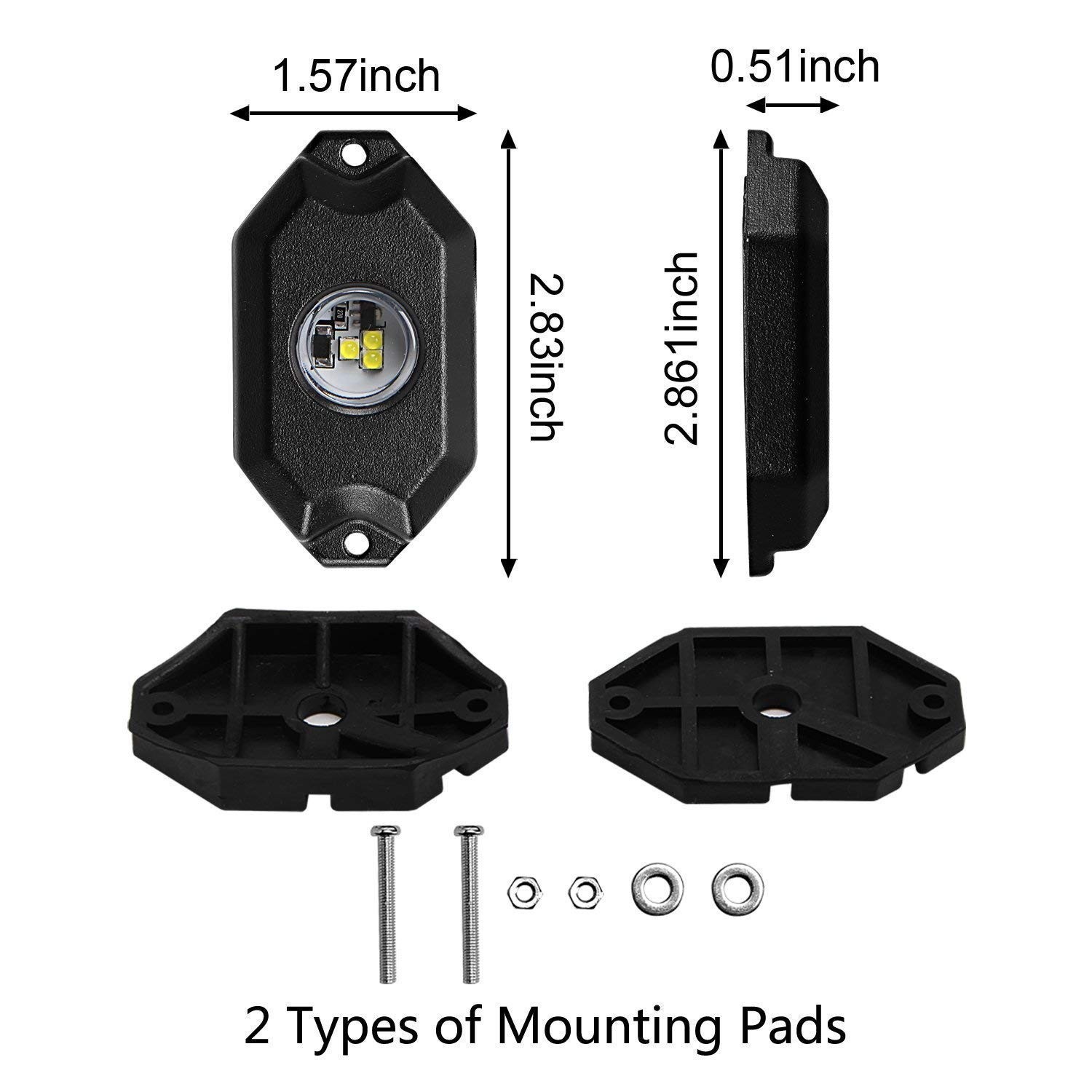 8 pc White Heavy Duty Rock Lights Undercarriage, Bed Light,Exterior Interior,…