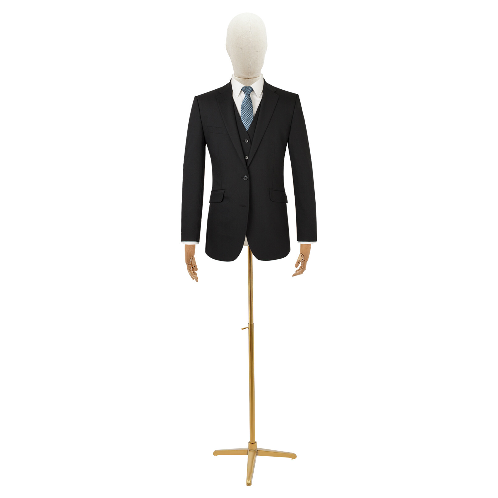 Half Body Mannequin Display Male Dress Form Adjustable Height Head & Hand Turn