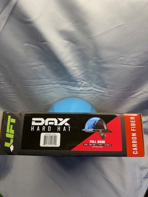 Lift Safety HDF50C-24CC Dax Fifty 50 Carbon Fiber Full Brim Hardhat – CYAN