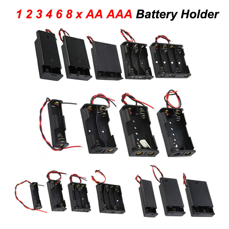 1 2 3 4 6 8 x AA AAA Battery Holder Box Case Connector Open or Enclosed