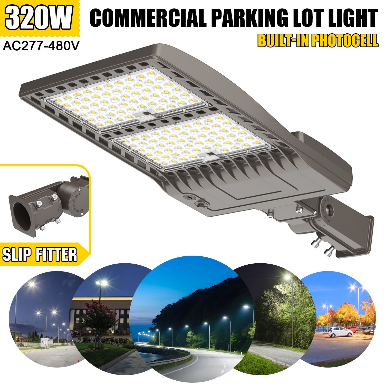 480V LED Stadium Parking Lot Light 320W Outdoor Street Shoebox Flood Lighting