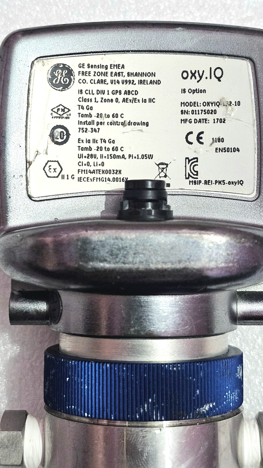 GE GENERAL ELECTRIC PANAMETRICS MODEL OXY.IQ -132-10 DIGITAL OXYGEN TRANSMITTER