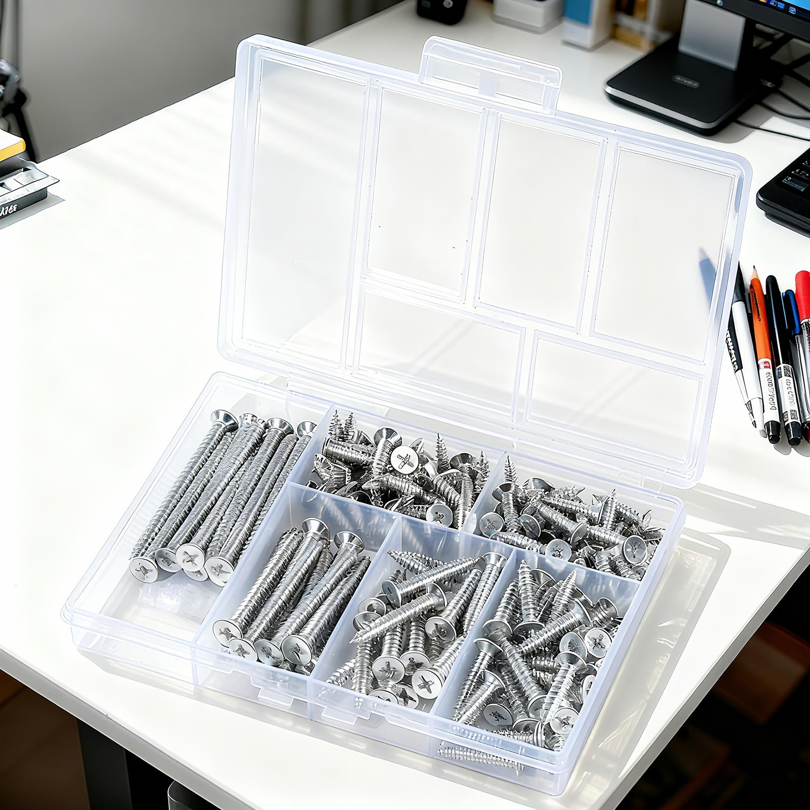150 Pcs Wood Screws Assortment Kit, 6 Sizes High Hardness Assorted…