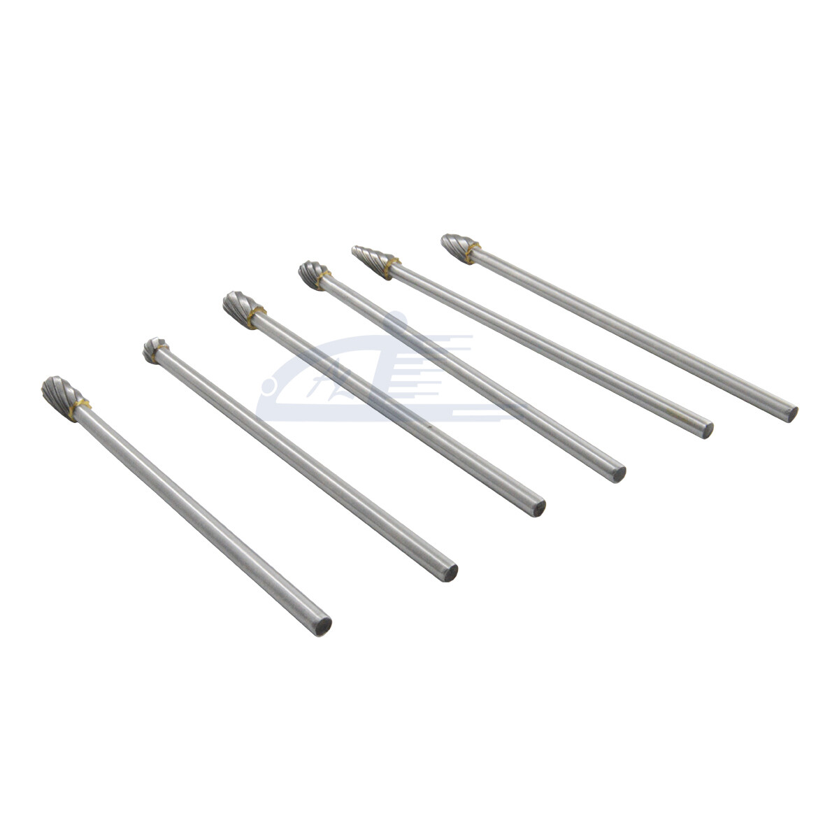 6pc 1/4″ Tungsten Rotary Carbide Burr Bits Aluminum Bur 6″ Long Shank Single Cut