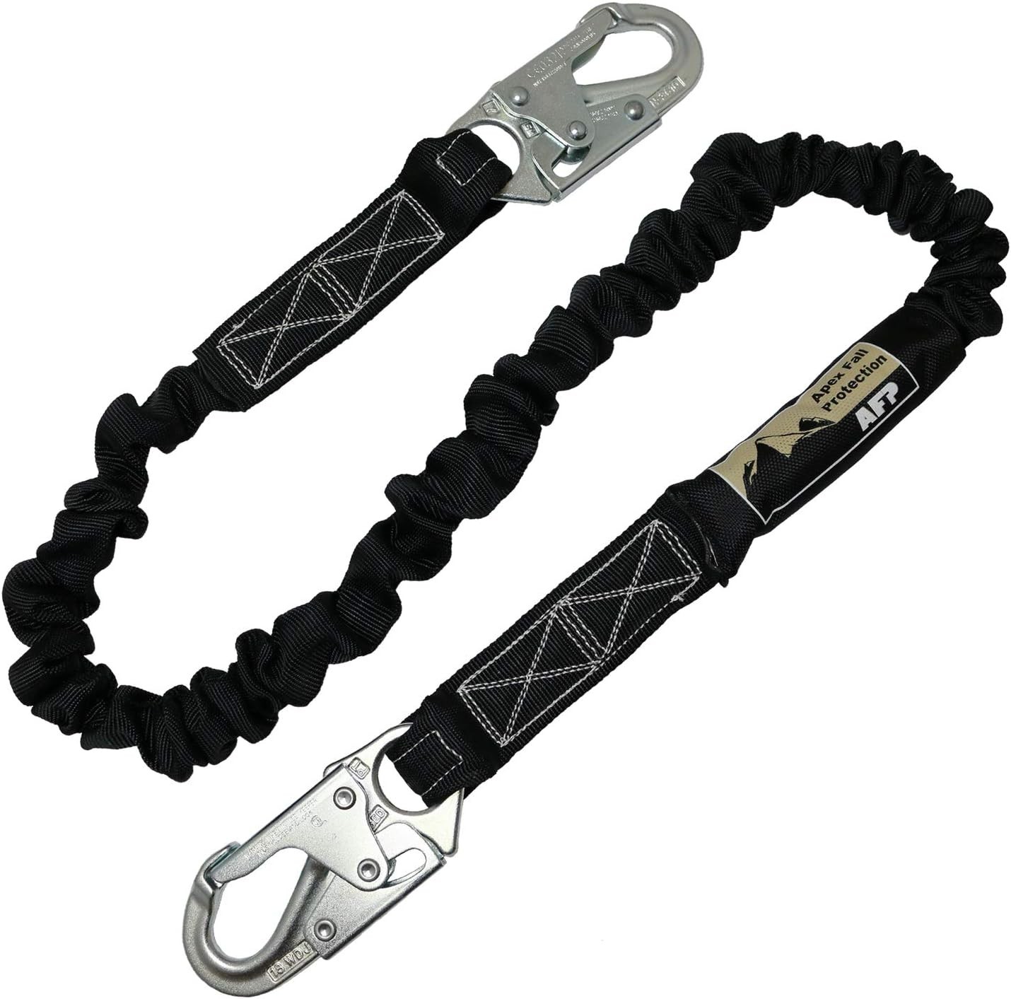 6 FT Single Leg Internal Shock Absorbing Safety Lanyard with Dual Snap Hooks