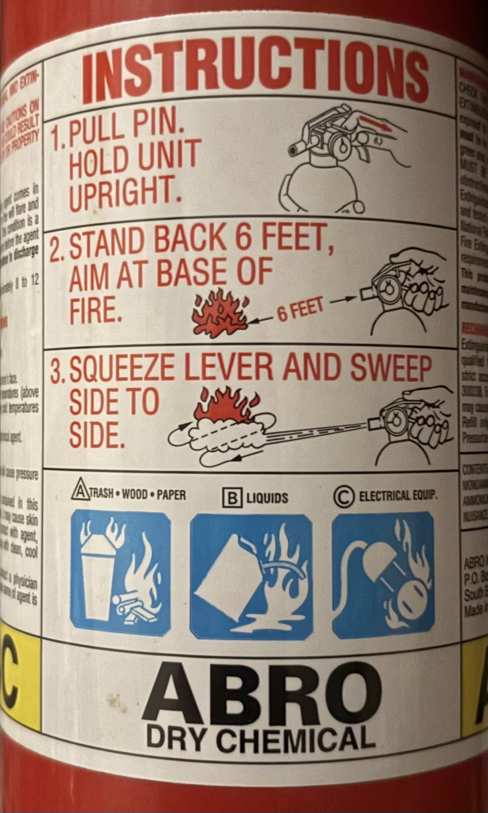 Portable Fire Extinguisher 1kg (2.2 Lbs) for Home and Car ABC Class