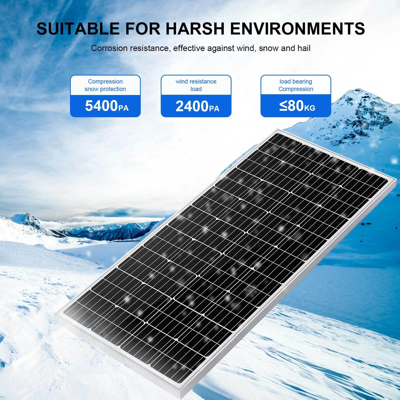 100 Watt 12V 23% High Efficiency Mono Solar Panel PV Module for Marine Caravan