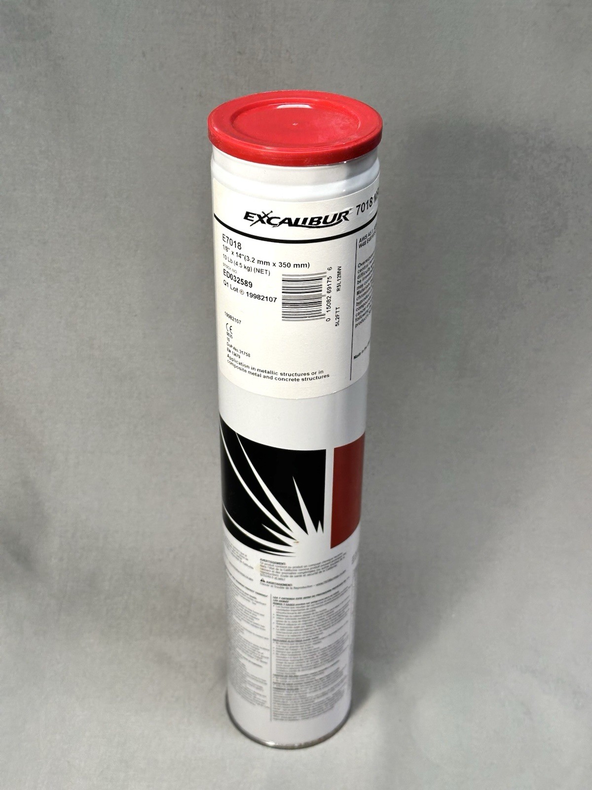 10Lbs Lincoln 7018 MR 1/8″ x 14″ Excalibur Stick Electrodes 10lb Can ED032589