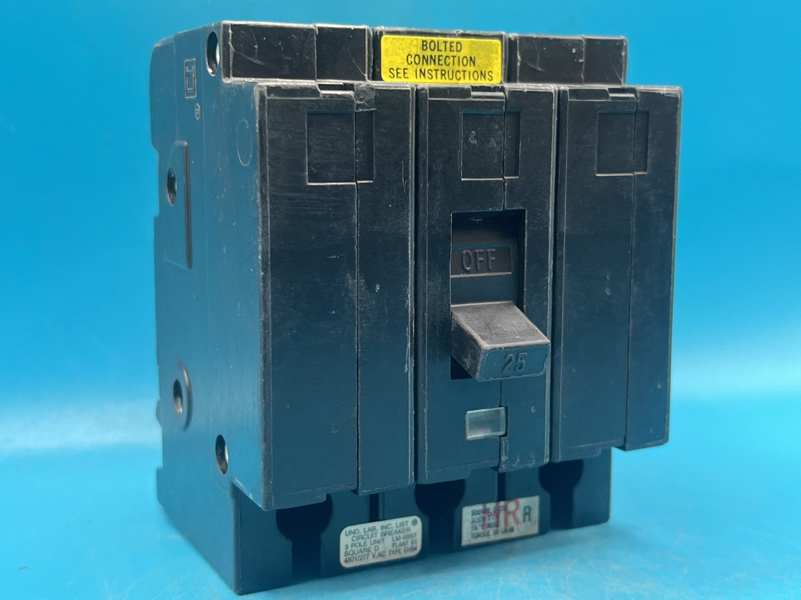 EHB34025 Square D 25 Amp 480V 3 Pole Bolt On Circuit Breaker
