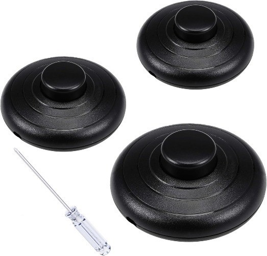 Foot Pedal Switch Lamp Switch 3Pcs Black Cordless Wireless Inline Color: Black