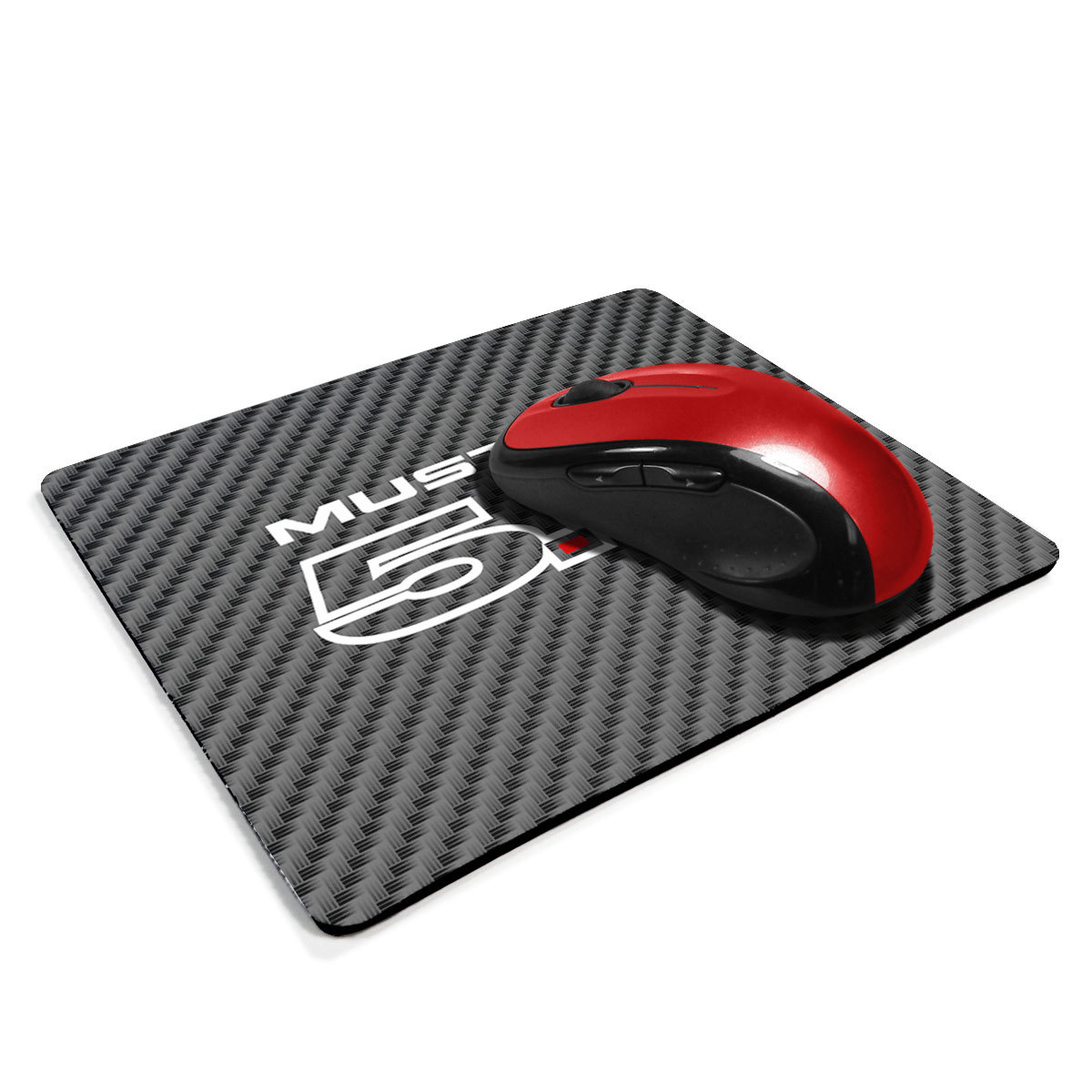 Ford Mustang 5.0 Black Carbon Fiber Texture Graphic PC Mouse Pad