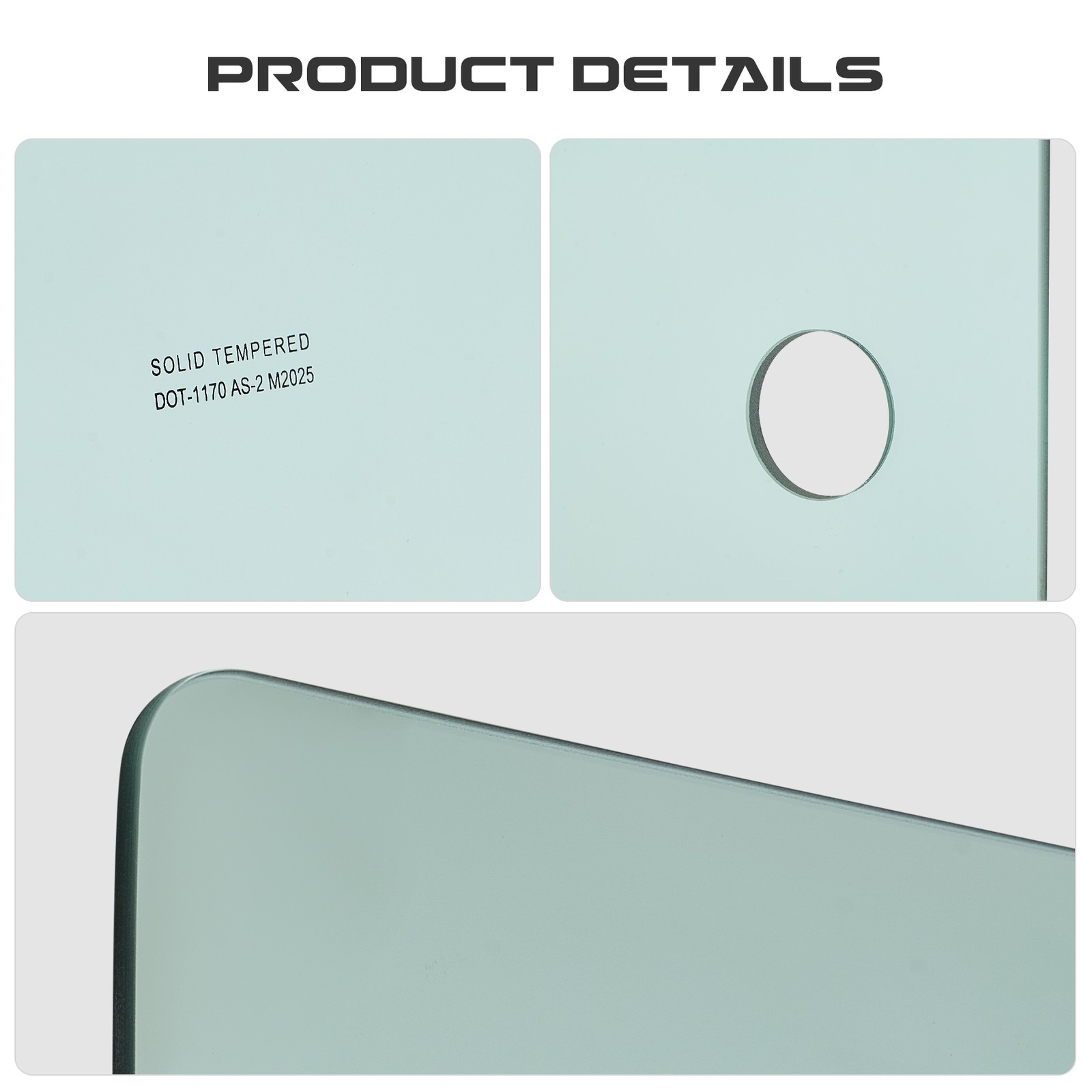 Tempered Glass RH Cab Door Window Glass for Kubota Tractor MODP000006651