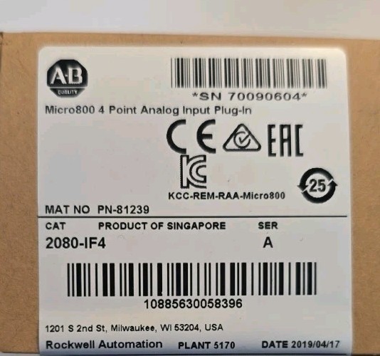 AB 2080-IF4 AB Micro800 4 Point Analog Input Plug-In