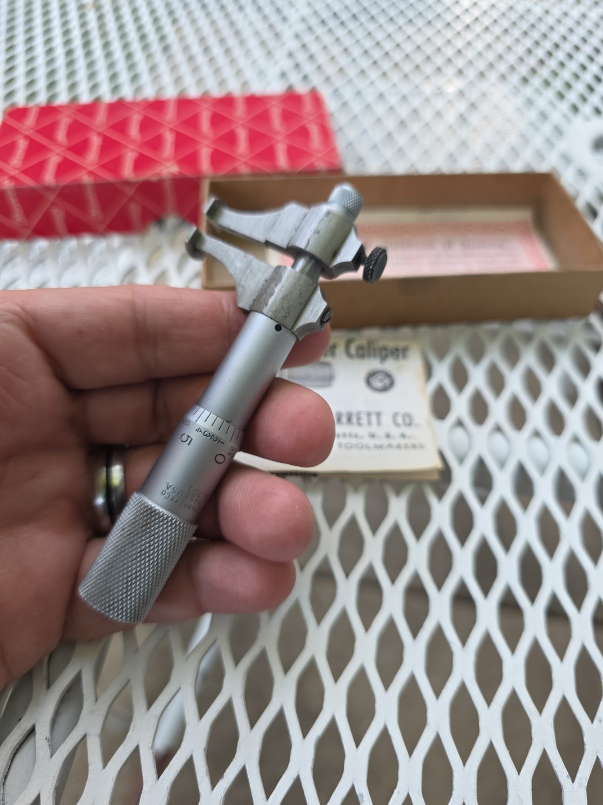 Starrett 701A Inside Groove Micrometer 0.500-1.500 in Box Very Nice Condition