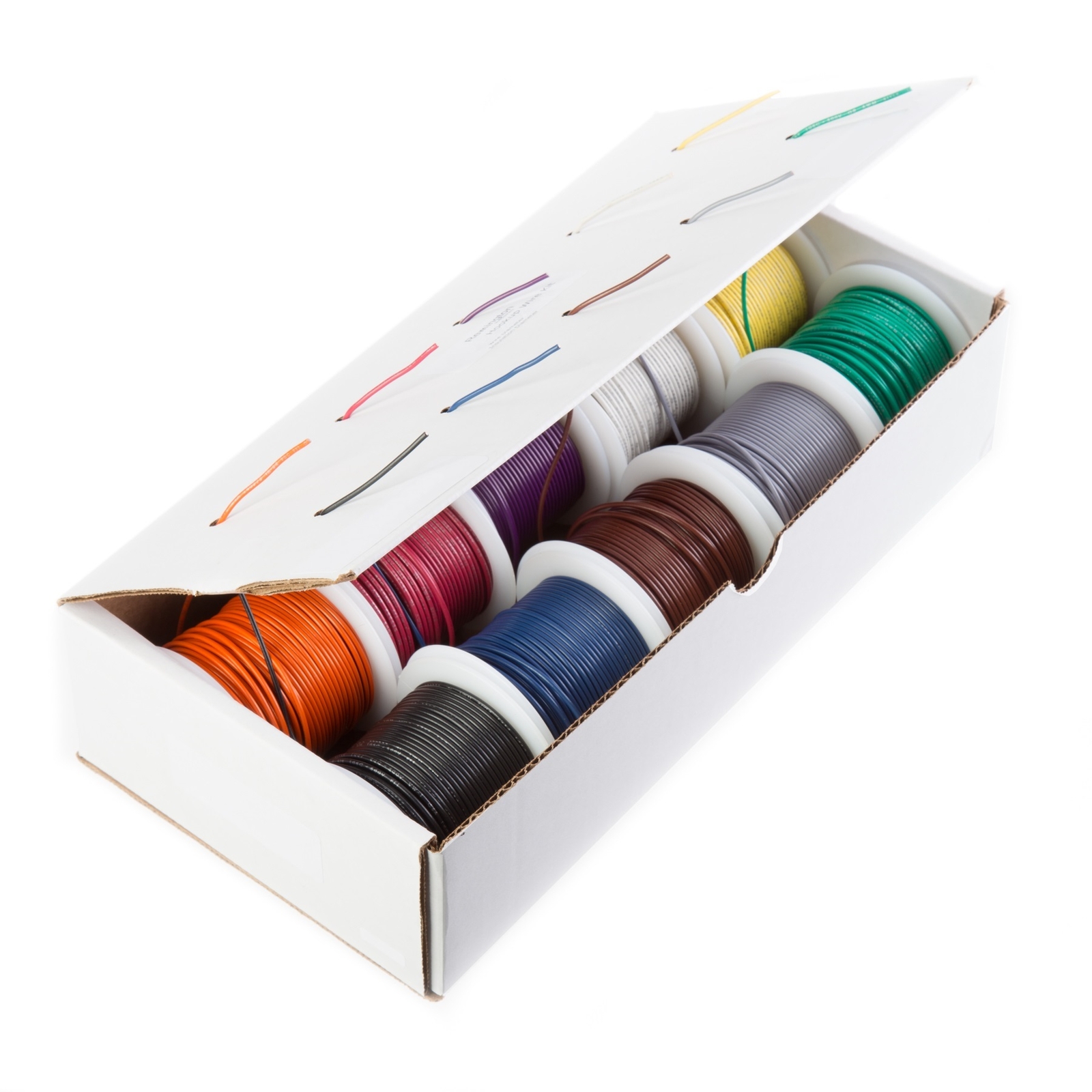 14 AWG Gauge TXL Automotive Stranded Hook Up Wire 10-Color Kit, 25 ft Each, 60V
