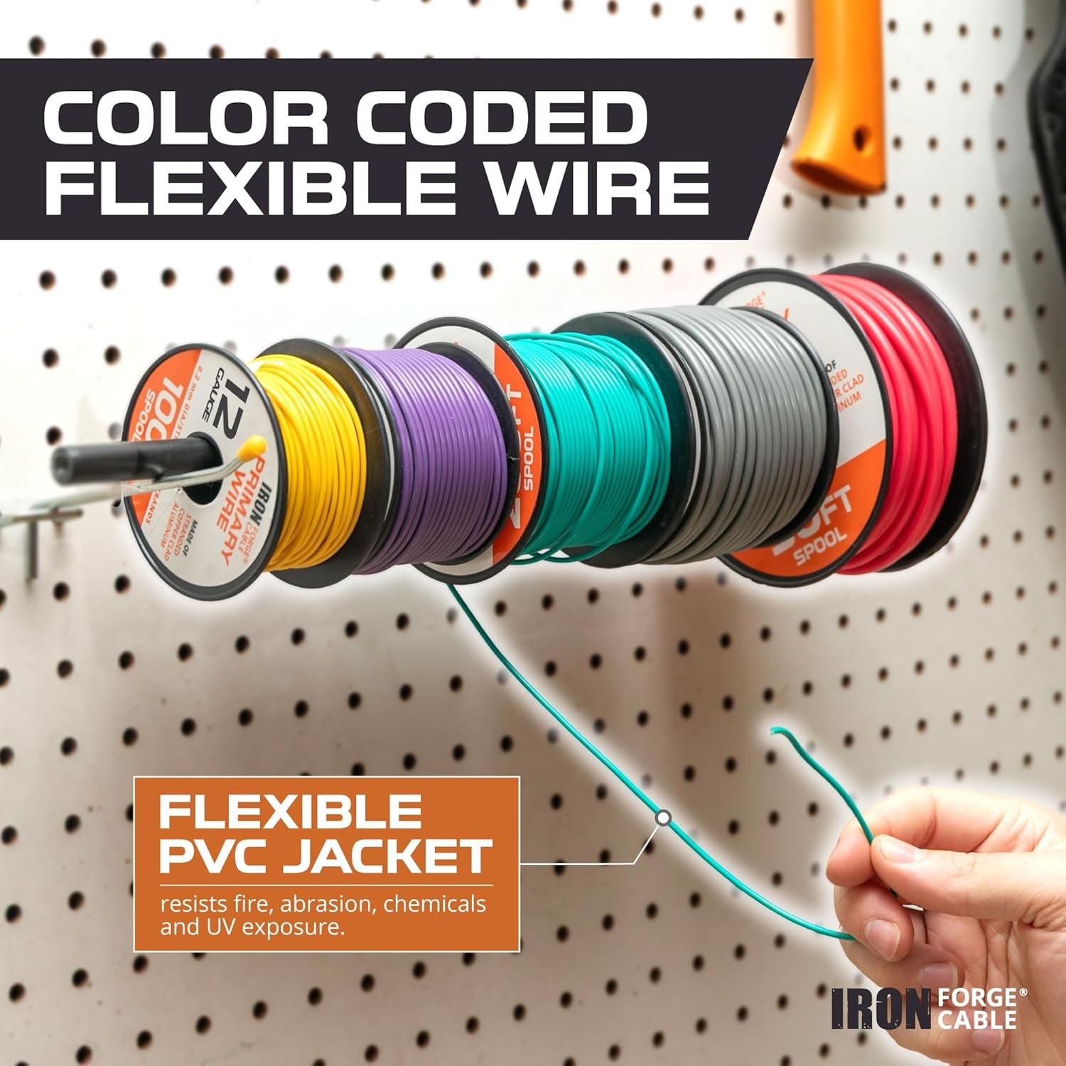 Iron Forge Cable 1000 ft 12 Gauge Primary Automotive Wire – 10 Roll Assortment P